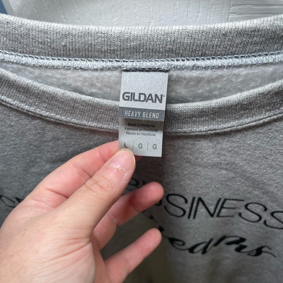 Gildan Women’s Small Business Big Dreams Gray Crewneck Sweater - Picture 3 of 5